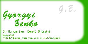 gyorgyi benko business card