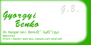 gyorgyi benko business card